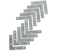 AERZETIX - C58811 - Lot de 10 Équerres d'assemblage et fixation plates 50x50x10x2 mm - équerre de cadre - charpente bois porte fenêtre - en acier zingué