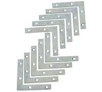 AERZETIX - C58813 - Lot de 10 Équerres d'assemblage et fixation plates 60x60x10x2 mm - équerre de cadre - charpente bois porte fenêtre - en acier zingué
