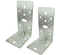 AERZETIX C58850 Équerre d'assemblage renforcée 178x105x90x3 mm | Lot de 2, Perforée, 54 trous, Pour charpente ossature bois, Acier Z275
