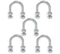 AERZETIX - C59044 - Lot de 5 Boulons en forme "U" pour tuyau 1/2" et 4 écrous M6x42 mm - pour tuyauterie à diamètre 1/2" ~21 mm - DIN3570 - en acier zingué - couleur argent