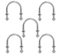 AERZETIX - C59047 - Lot de 5 Boulons en forme "U" pour tuyau 1 1/2" et 4 écrous M8x80 mm - pour tuyauterie à diamètre 1 1/2" ~49 mm - DIN3570 - en acier zingué - couleur argent