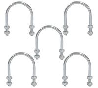 AERZETIX - C59048 - Lot de 5 Boulons en forme "U" pour tuyau 1 1/4" et 4 écrous M6x69 mm - pour tuyauterie à diamètre 1 1/4" ~42 mm - DIN3570 - en acier zingué - couleur argent