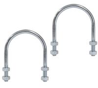 AERZETIX - C59049 - Lot de 2 Boulons en forme "U" pour tuyau 2" et 4 écrous M8x93 mm - pour tuyauterie à diamètre 2" ~60 mm - DIN3570 - en acier zingué - couleur argent
