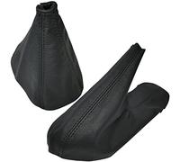 AERZETIX - C59481 - Soufflet de levier de vitesse et frein à main en cuir véritable - compatible avec BMW Z3 1995-2002 - noir avec surpiqûres noires - pour boîte de vitesse manuelle