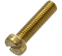 AERZETIX - C60083 - Lot de 10 Vis métaux à tête cylindrique M5x20 mm à empreinte S fendue - boulon d'assemblage - DIN 84 - en laiton - tournevis visseuse serrage