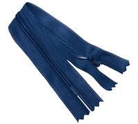 AERZETIX - C60396 - Lot de 10 Fermetures éclair invisibles 18 cm non-séparables - fermeture à glissière crémaillère - couleur bleu marine foncé - maroquinerie jean pantalon robe jupe curseur couture