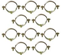 AERZETIX - C60436 - Lot de 10 colliers supports simples de fixation Ø40 - fixation murale de tuyau cuivre serrage patte à vis plomberie chauffage sanitaire - en acier