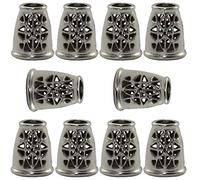 AERZETIX - C60510 - Lot de 10 Embouts bouts de cordon de vêtement 5x8x13 mm - pour corde lacets ficelle manteau anoraks sac loisir créatif couture mercerie - en métal - couleur argent