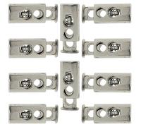 AERZETIX - C60513 - Lot de 10 bloque-cordon de vêtement doubles 25x10 mm - stoppe-corde ficelle lacet arrêt embout métallique pour corde - pour anorak sac loisir créatif - couleur argent