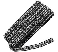 AERZETIX - C60698 - Bande ruban galon à sequins paillettes - ~13 mètres x 16 mm - couleur: noir et argent - pour vêtements mercerie loisir créatif jupes guirlande décoration couture ornement