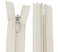 AERZETIX - C60974 - Lot de 20 Fermetures éclair invisibles 22 cm - couleur : beige - non-séparables à tirette "ballon de rugby" matière inextensible - fermeture à glissière crémaillère