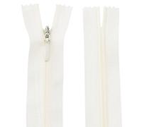 AERZETIX - C60984 - Lot de 20 Fermetures éclair invisibles 25 cm - couleur : lait blanc - non-séparables à tirette "ballon de rugby" matière inextensible - fermeture à glissière crémaillère