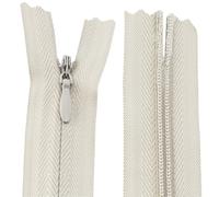 AERZETIX - C61019 - Lot de 20 Fermetures éclair invisibles 35 cm - couleur : beige - non-séparables à tirette "ballon de rugby" matière inextensible - fermeture à glissière crémaillère