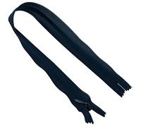 AERZETIX - C61021 - Lot de 10 Fermetures éclair invisibles 35 cm non-séparables - fermeture à glissière crémaillère - couleur bleu foncé - maroquinerie jean pantalon robe jupe couture vêtement