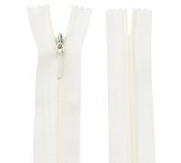 AERZETIX - C61071 - Lot de 20 Fermetures éclair invisibles 45 cm - couleur : lait blanc - non-séparables à tirette "ballon de rugby" matière inextensible - fermeture à glissière crémaillère