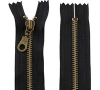 AERZETIX - C61380 - Fermeture éclair non séparable 18 cm en métal à tirette déco - fermeture à glissière - noir - curseur maroquinerie couture jupe robe vêtement pantalon mercerie