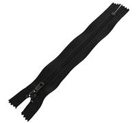 AERZETIX - C61496 - Fermeture éclair/à glissière N°4 non séparable 16 cm en métal - à tirette simple - couleur noir - curseur maroquinerie décoration couture jean jupe robe pantalon mercerie