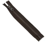 AERZETIX - C61530 - Fermeture éclair/à glissière N°5 non séparable 18 cm en métal vintage - tirette décorative - couleur marron - curseur maroquinerie couture jean jupe mercerie