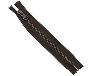 AERZETIX - C61530 - Fermeture éclair/à glissière N°5 non séparable 18 cm en métal vintage - tirette décorative - couleur marron - curseur maroquinerie couture jean jupe mercerie