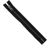 AERZETIX - C61536 - Fermeture éclair/à glissière N°5 non séparable 20 cm en métal vintage - tirette décorative - couleur noir - curseur maroquinerie couture jean jupe mercerie