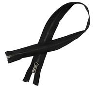 AERZETIX - C61555 - Fermeture éclair/à glissière N°5 séparable 60 cm en métal vintage - tirette décorative - couleur noir - curseur maroquinerie couture jean jupe mercerie