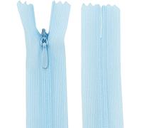 AERZETIX - C61696 - Lot de 10 Fermetures éclair invisibles 50 cm non-séparables - fermeture à glissière crémaillère - couleur bleu bébé - maroquinerie jean pantalon robe jupe couture vêtement
