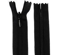 AERZETIX - C61724 - Lot de 10 Fermetures éclair invisibles 50 cm non-séparables - fermeture à glissière crémaillère - couleur noir - maroquinerie jean pantalon robe jupe couture vêtement