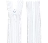 AERZETIX - C61776 - Lot de 10 Fermetures éclair invisibles 55 cm non-séparables - fermeture à glissière crémaillère - couleur blanc - maroquinerie jean pantalon robe jupe couture vêtement