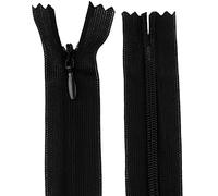 AERZETIX - C61903 - Lot de 10 Fermetures éclair invisibles 60 cm non-séparables - fermeture à glissière crémaillère - couleur noir - maroquinerie jean pantalon robe jupe couture vêtement