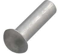 AERZETIX - C62046 - Lot de 10 Rivets en aluminium Ø6x20 mm à tête demi-ronde bombée - rivet plein/à frapper - DIN 660 - couleur argent - assemblage non démontable tôle cuir riveteuse