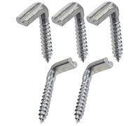 AERZETIX - C62078 - Lot de 5 - Crochet en forme de L Ø4.4x30mm - vis à bois fileté - gond à talon à visser - gond à visser piton équerre