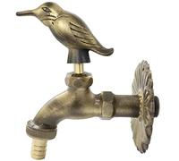 AERZETIX - C62121 - Cannelle murale robinet d'évier 1/2'' "Colibri" à manette antique rétro décorative - fontaine ornement salle de bain vintage robinetterie jardin - en laiton vieilli