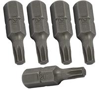 AERZETIX - C62125 - Lot de 5 embouts de vissage 1/4'' à empreinte étoile T20 6 pans - longueur 25 mm - outil de serrage clé à cliquet tournevis visseuse douille quincaillerie mécanique - en acier S2