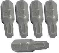 AERZETIX - C62142 - Lot de 5 embouts de vissage 1/4'' à empreinte étoile T25 6 pans - longueur 25 mm - outil de serrage clé à cliquet tournevis visseuse douille quincaillerie mécanique - en acier CR-V