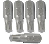 AERZETIX - C62143 - Lot de 5 embouts de vissage 1/4'' à empreinte étoile T30 6 pans - longueur 25 mm - outil de serrage liquet tournevis visseuse douille quincaillerie mécanique - en acier CR-V