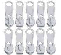 AERZETIX - C62793 - Lot de 10 curseurs N°5 non verrouillable pour fermeture éclair à glissière spirale - couleur: blanc - en métal - jupe robe maroquinerie confection coussin