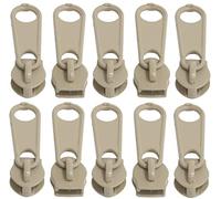 AERZETIX - C62858 - Lot de 10 curseurs N°5 non verrouillable pour fermeture éclair à glissière spirale - couleur: beige foncé - en métal - jupe robe maroquinerie confection coussin