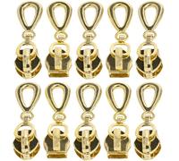 AERZETIX - C62948 - Lot de 10 curseurs N°5 non verrouillables pour fermeture éclair à glissière spirale avec tirette décorative - couleur: doré - en métal - jupe robe maroquinerie confection jeans