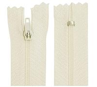AERZETIX - C62997 - Lot de 10 Fermetures éclair à glissière spirale N°3 non séparable 12 cm en nylon - curseur autobloquant en métal - couleur écru - vêtement couture pantalon mercerie
