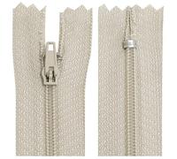 AERZETIX - C63117 - Lot de 10 Fermetures éclair à glissière spirale N°3 non séparable 16 cm en nylon - curseur autobloquant en métal - couleur beige clair - vêtement couture pantalon mercerie