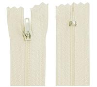 AERZETIX - C63281 - Lot de 10 Fermetures éclair à glissière spirale N°3 non séparable 22 cm en nylon - curseur autobloquant en métal - couleur écru - vêtement couture pantalon mercerie