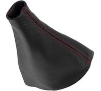 AERZETIX - C63361 - Soufflet de levier de vitesse en cuir véritable - compatible avec Renault Clio III de 2005 à 2012 - noir avec surpiqûres rouges - pour boîte de vitesse manuelle