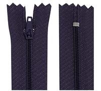 AERZETIX - C63384 - Lot de 10 Fermetures éclair à glissière spirale N°3 non séparable 30 cm en nylon - curseur autobloquant en métal - couleur aubergine - vêtement couture pantalon mercerie