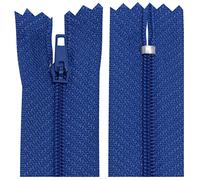 AERZETIX - C63387 - Lot de 10 Fermetures éclair à glissière spirale N°3 non séparable 30 cm en nylon - curseur autobloquant en métal - couleur bleu royal - vêtement couture pantalon mercerie