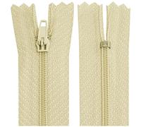 AERZETIX - C63406 - Lot de 10 Fermetures éclair à glissière spirale N°3 non séparable 35 cm en nylon - curseur autobloquant en métal - couleur ivoire - vêtement couture pantalon mercerie