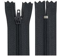 AERZETIX - C63496 - Lot de 10 Fermetures éclair à glissière spirale N°3 non séparable 45 cm en nylon - curseur autobloquant en métal - couleur gris foncé - vêtement couture pantalon mercerie