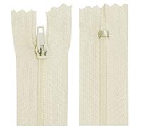 AERZETIX - C63500 - Lot de 10 Fermetures éclair à glissière spirale N°3 non séparable 50 cm en nylon - curseur autobloquant en métal - couleur écru - vêtement couture pantalon mercerie