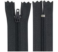 AERZETIX - C63515 - Lot de 10 Fermetures éclair à glissière spirale N°3 non séparable 50 cm en nylon - curseur autobloquant en métal - couleur gris foncé - vêtement couture pantalon mercerie