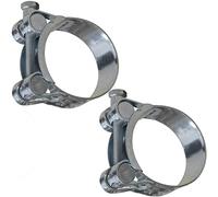 AERZETIX - C63692 - Lot de 2 Colliers de Serrage à Tourillon 29-31 mm - Largeur de la Bande 20 mm - en Acier - Couleur Argent - pour Fluides Tuyaux Gaines Ventilation - Clé Plate