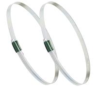 AERZETIX - C63703 - Lot de 2 Colliers de Serrage à Crémaillère à Vis Tangente Renforcé 130-160 mm - Largeur 12 mm - en Acier Zingué - Couleur Argent